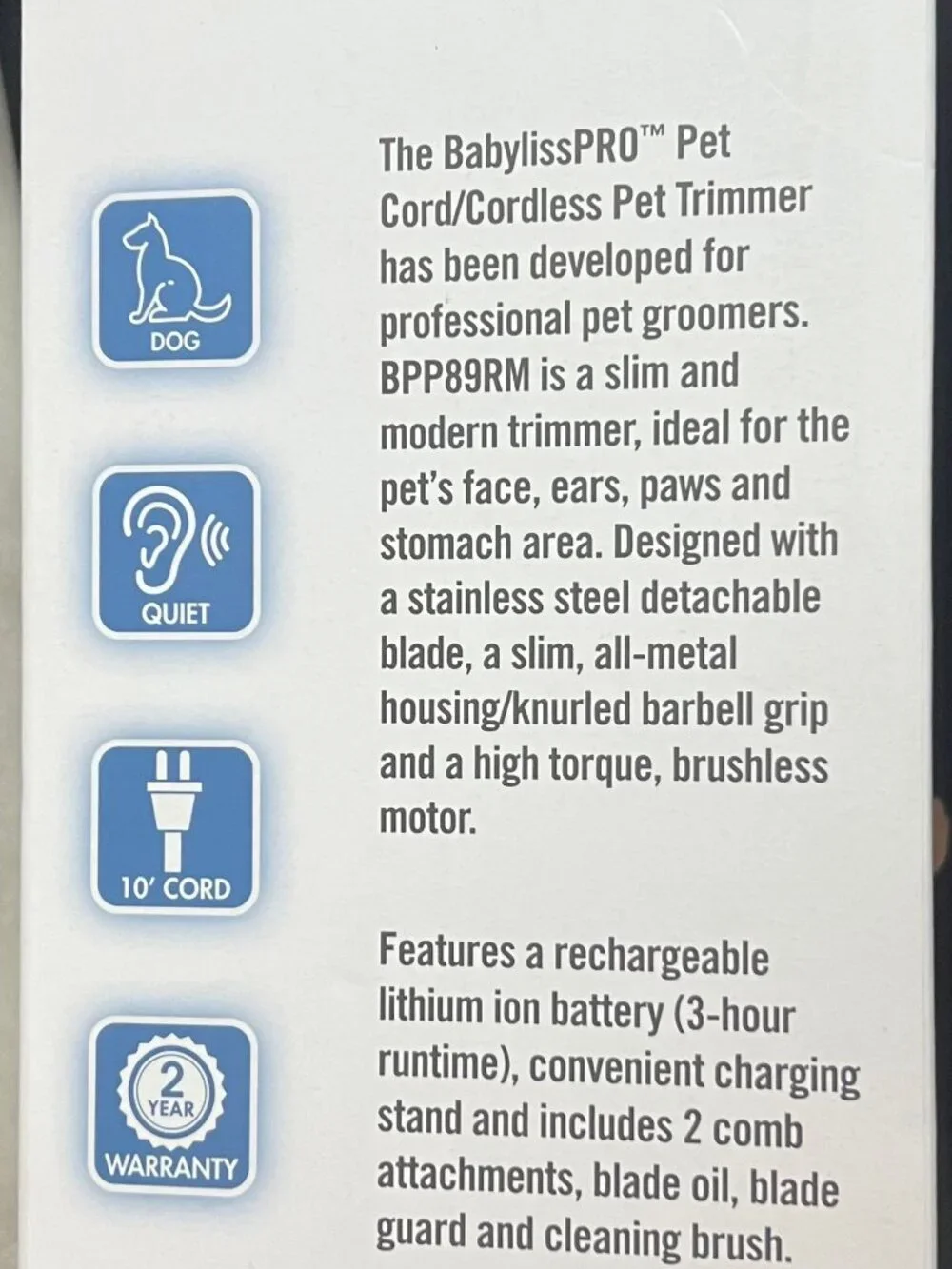 BabylissPro Pet Trimmer Grooming Tool Rose Gold Metal BPP89RM